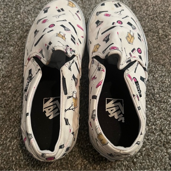 Vans Asher Shoes Women’s Size 7 Makeup Print Slip-on Sneakers - Picture 4 of 5